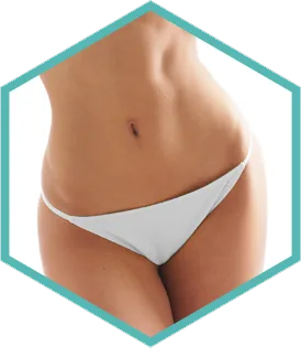 Hexagon crop of the abdomen treatment area for Morpheus8 skin remodelling in London